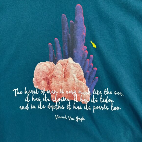 Disney Parks‎ National Geographic Crop Short Sleeve T-Shirt Women's XL Teal - Picture 4 of 9